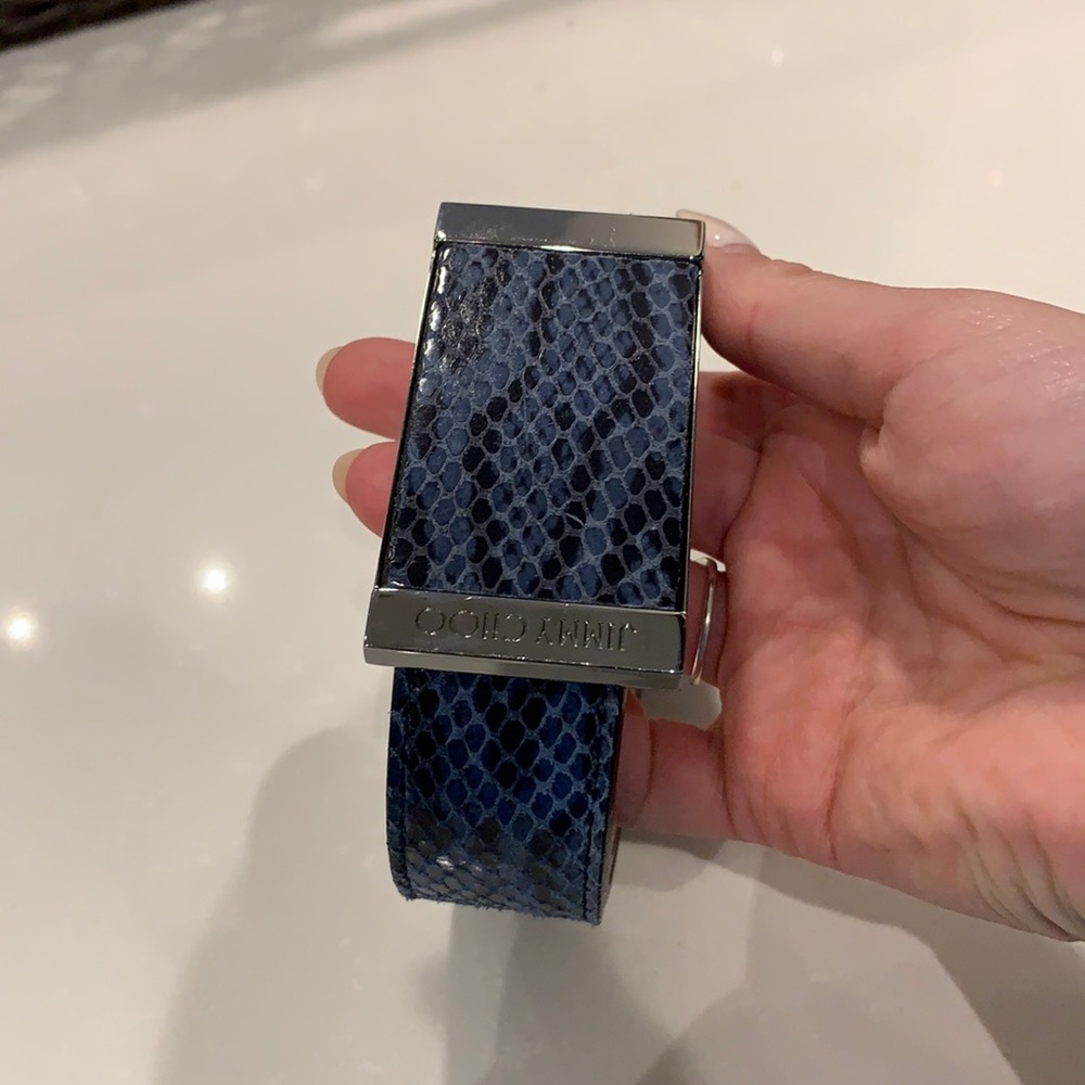 Jimmy Choo black/blue python belt